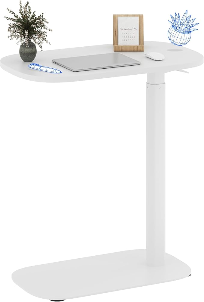 FLEXISPOT 24''Adjustable C Table Gas Spring Mobile Side End Table
