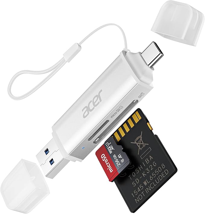 acer SD Card Reader USB C, Dual Slots USB Type C to Micro SD Card Adapter
