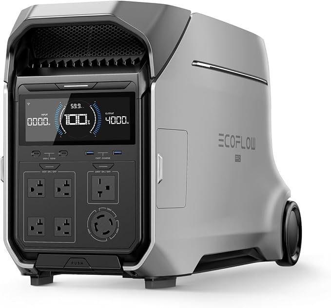 EF ECOFLOW Power Station 4096Wh DELTA Pro 3 with 400W Portable Solar Panel
