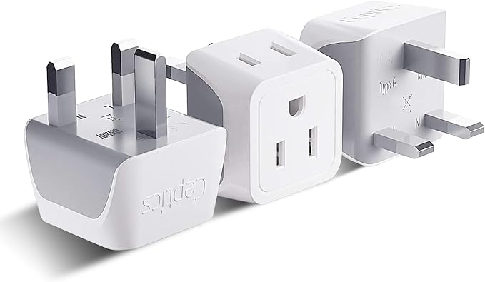 Ceptics Universal Travel Adapter, 45W International Power Adapter with PD & QC 3.0 Dual USB-C, 3 USB Travel Adapter Worldwide, Type I C G A Outlets - EU Euro US UK (11-KU)