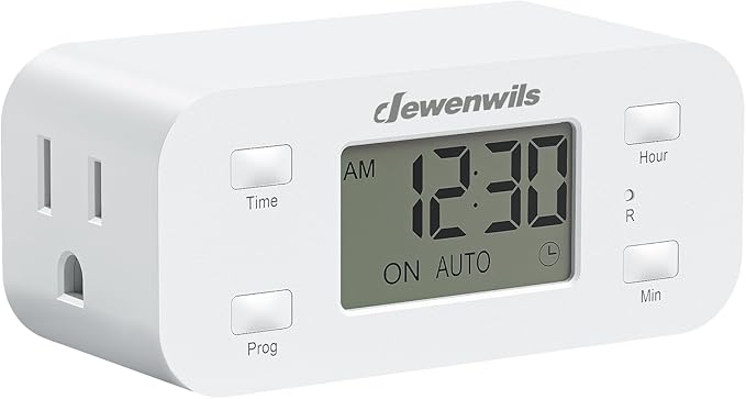 DEWENWILS 24 Hour Programmable Digital Timer Outlet with 1 Outlet
