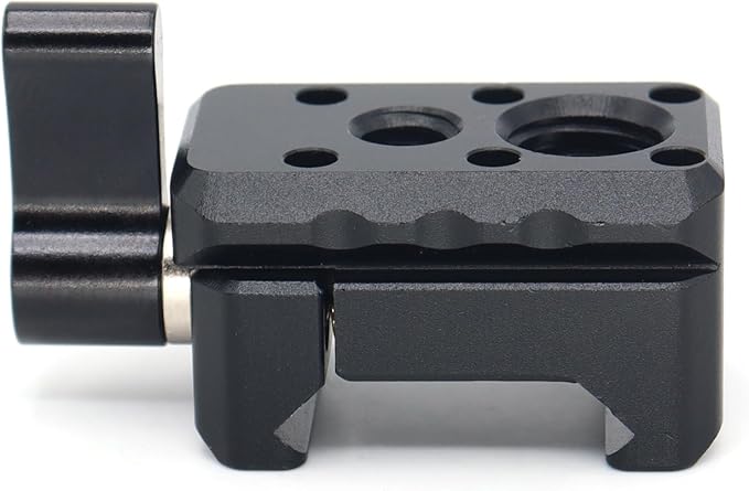NATO Clamp Adapter,NATO Rail Lock Clamp Mount Quick Release with 1/4" 3/8" ARRI Thread for Camera Cage Handle Monitor LED Light Microphone Cold Shoe Magic Arm (Purple)