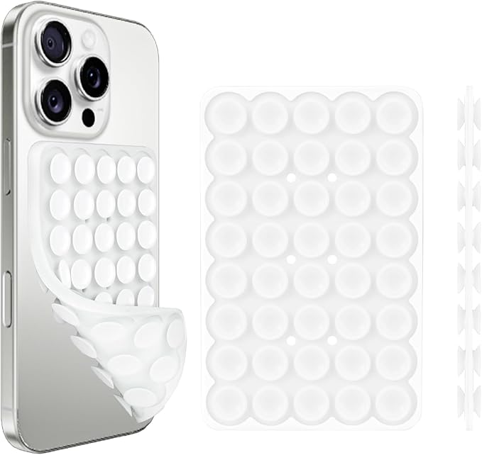 Giumel 2PCS Silicone Suction Phone Case Mount,Non Slip Suction Cup, Hands-Free Phone Accessories Holder for Selfies and Videos,Silicone Adhesive Stand Sticky for Cell Phone Rose red