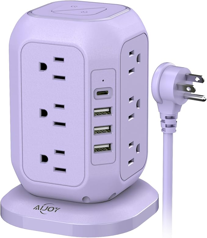 AiJoy USB C Power Strip Tower Surge Protector