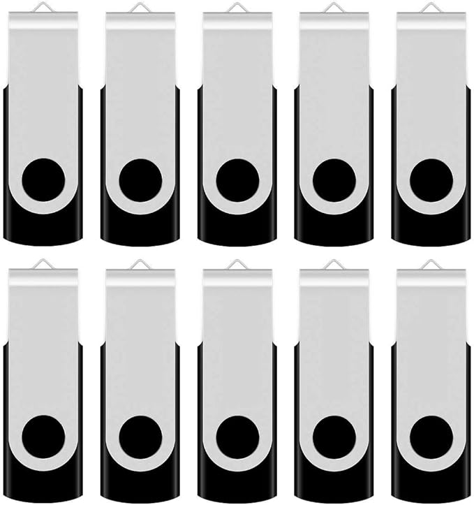 Aiibe 10 Pack 16GB Flash Drive 16GB USB 3.0 Flash Drive USB Drives USB 3.0 Memory Stick Thumb Drive Bulk 16 GB (Black)