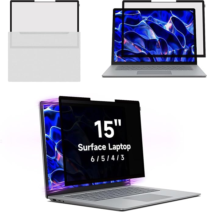 Laptop Privacy Screen Filter for Surface Laptop 6/5/4/3-15 Inch Removable