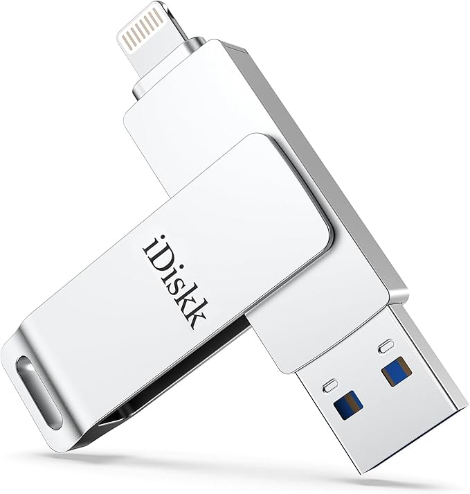 iDiskk MFi Certified 256GB External USB/Lightning Photo Stick for iPhone