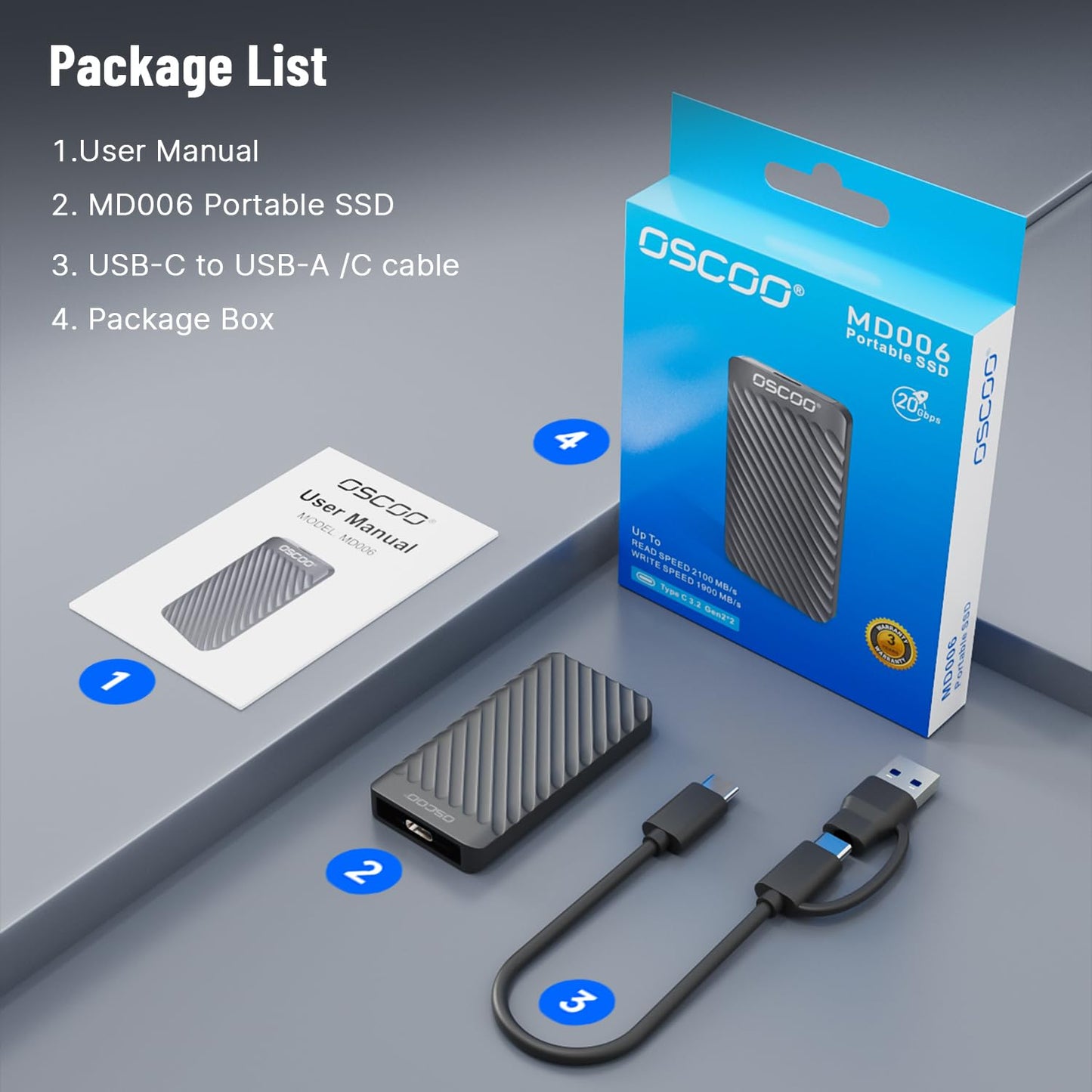 512GB External Hard Drive, Up to 2100MB/s, USB 3.2 Gen 2 Portable SSD, External Solid State Drive for Mac, Windows PC, Laptops, Gaming, iPhone — Ideal for File Backup, Content Creators & Videographers