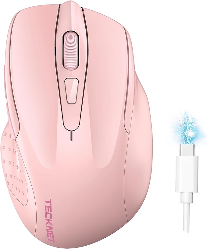 TECKNET Wireless Mouse, BT 5.0/2.4G, Rechargeable 6-DPI Silent