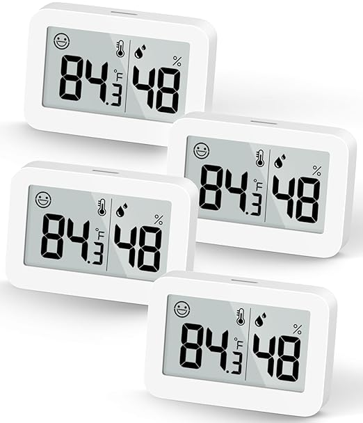 DOOMAY Mini Hygrometer Indoor Thermometer, Digital Humidity Gauge with Celsius Fahrenheit Switch Button,Humidity Meter Temperature Monitor for Babyroom Cellar Reptile Incubator Closet