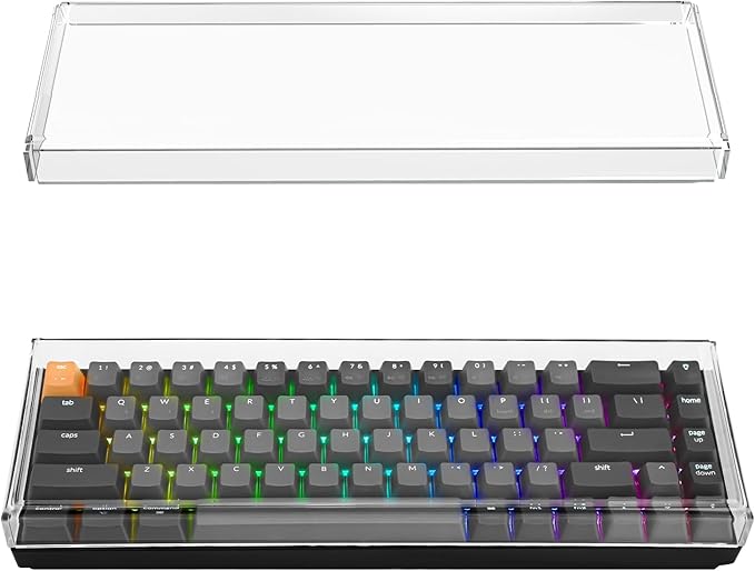GEEKRIA 65% Keyboard Dust Cover, Clear Acrylic Keyboard Cover for 68 Key Computer Mechanical Keyboard, Compatible with Keychron K7 Keyboard, Keychron K6, K6 Pro, RK Royal KLUDGE RK68