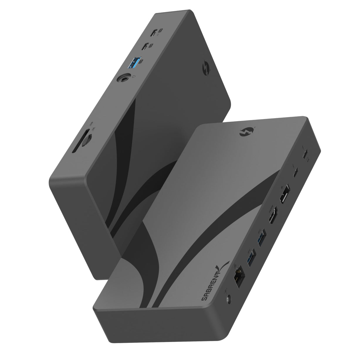 SABRENT Thunderbolt 4 Docking Station with Monitor Desk Mount, Gas-Lift Arm, 4 USB Ports, UHS-II Card Reader, Gigabit Ethernet, HDMI, DisplayPort, 8K/4K, VESA Mount for Monitors up to 32” (DS-T4WA)