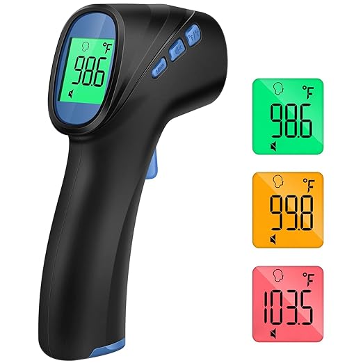 Forehead Thermometer for Adults and Kids, Non Contact, 1s Result (Gray)