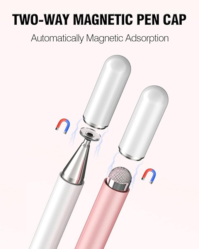 Stylus Pens for Touch Screens, 2 in 1 High Precision Universal Stylus Pen for iPad Compatible with Apple, iPhone, iPad, Android, Microsoft Tablets, Phones, 3 Pack-Blue, Pink, Purple
