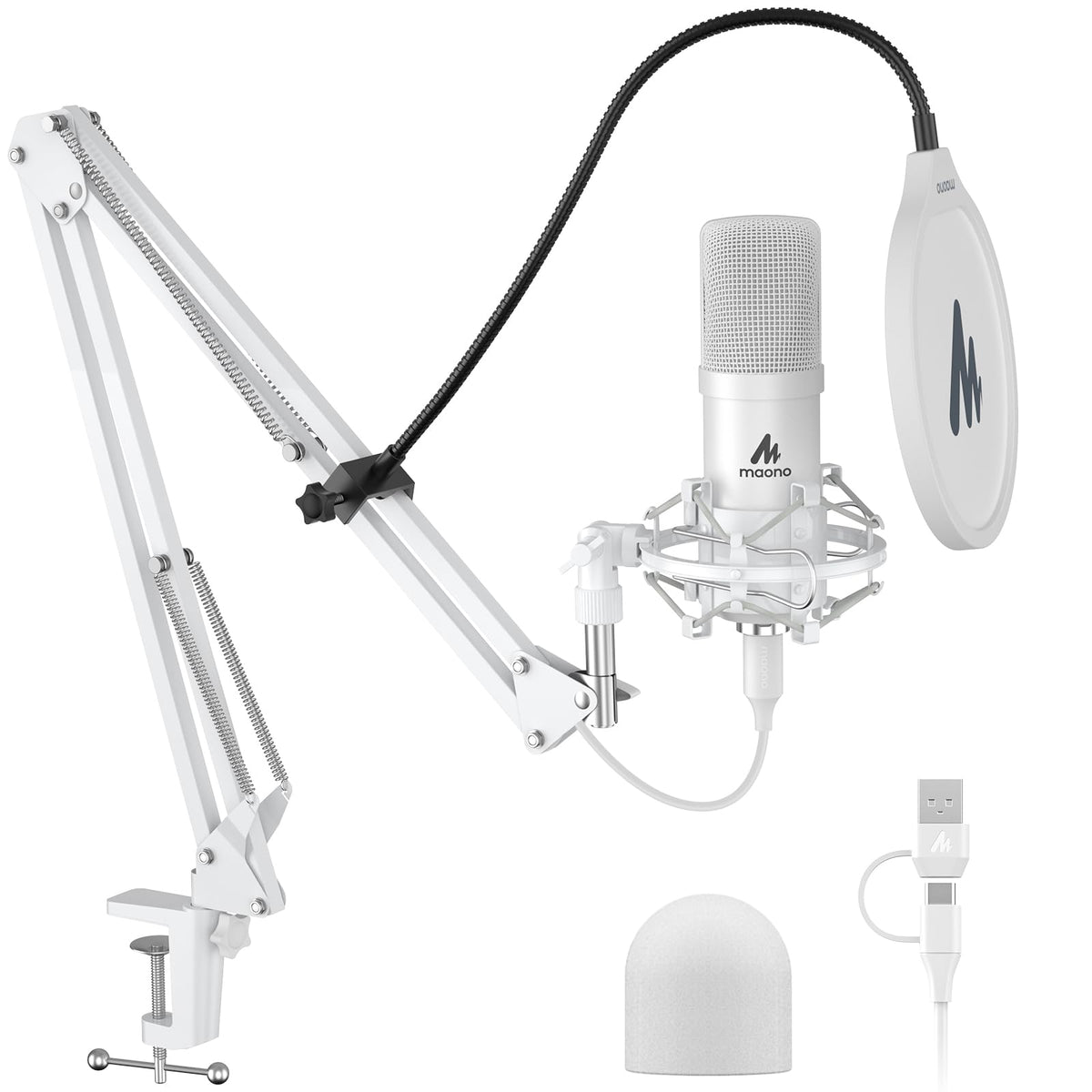 MAONO A04 USB Microphone, 192kHz/24Bit Condenser Mic Kit for PC Podcast