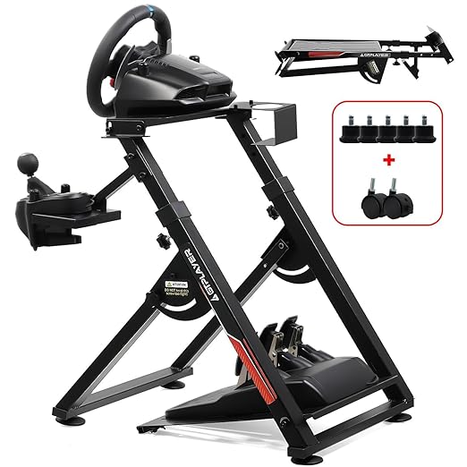 GTPLAYER Sim Racing Wheel Stand Simulator Cockpit Wheel Stand Racing Steering Shifter Mount fit for Logitech G25 G27 G29 G920 G923 Thrustmaster T330TS Gaming Stand Wheel Pedals NOT Included