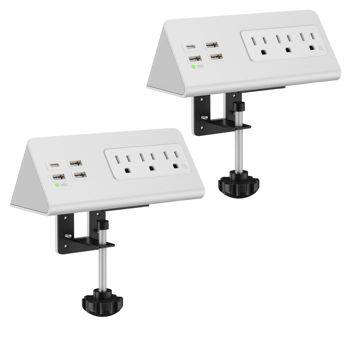 Nightstand Edge Mount Power Strip with USB-C Ports Tabletop Surge Protector Desk Clamp Power Sockets with 3 AC Outlets &4 Fast Charging USB Ports for Home Office Hotel and Dormitory