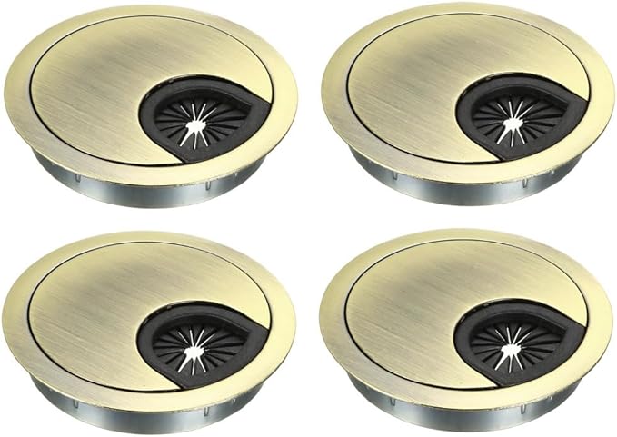 uxcell Cable Hole Cover, 2Inch/50mm Zinc Alloy Desk Wire Cord Cable Grommets Hole Cover for Office PC Desk Cable Cord Organizer