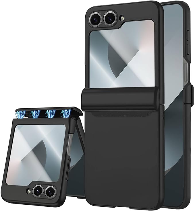 STORMTAL for Samsung Galaxy Z Flip 7 Case, Hinge Protection, Built-in Screen Protector, Wireless Charging, Shockproof, Slim Rugged Phone Protective Case for Galaxy Z Flip 7 Gray