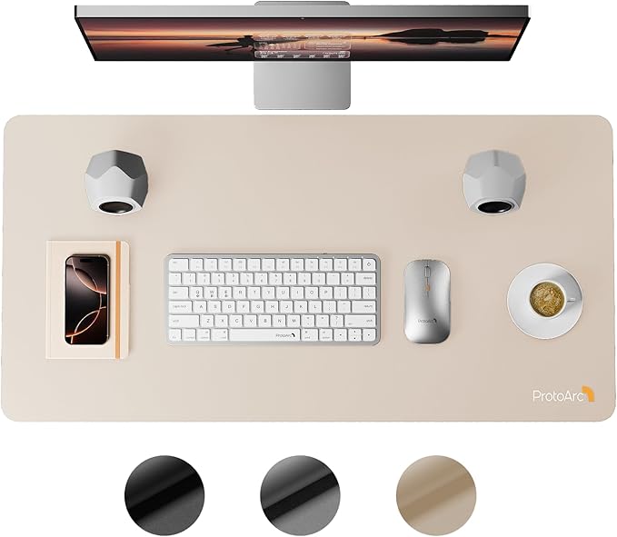 ProtoArc MP10 Leather Desk Mat, Large Mouse Pad- 31.5×15.8 inch, Non-Slip PU Leather Desk Pad Protector, Premium Desktop Mat for Computer, Keyboard and Mouse