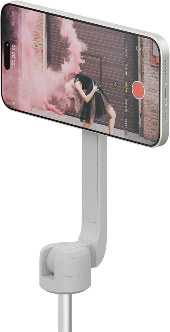 ShiftCam SnapStand Selfie – Magnetic Selfie Stick & Tripod – Compact, Foldable & Extendable with Tilt Head and Magnetic Bluetooth Remote (Stone