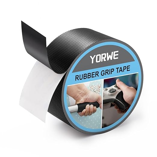 Yorwe Rubber Grip Tape, Ultra-Thin Strong Adhesive Anti-Slip Waterproof Heat Resistant Wear-Resistant Cushion Pad, Making Handles or Contact Surfaces Safer