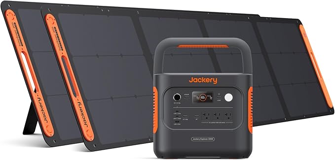Jackery Explorer 2000 v2 Portable Power Station with 16ft DC Extension Cable, 2042Wh LiFePO4 Battery, 2200W Solar Generator, USB-C PD 100W Fast Charging for Camping, Home Use(Solar Panel Optional)