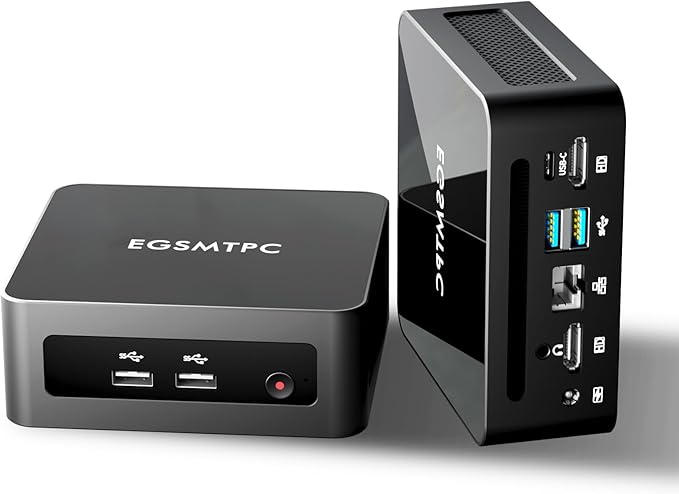 EGSMTPC Mini Desktop Computer, Intel Core i5-12450H (Up to 4.40GHz), 16GB DDR4 RAM, 512GB M.2 SSD, Mini PC Supports Triple 4K Display, USB 3.2, Wi-Fi 6, BT 5.2, RJ45 2.5G