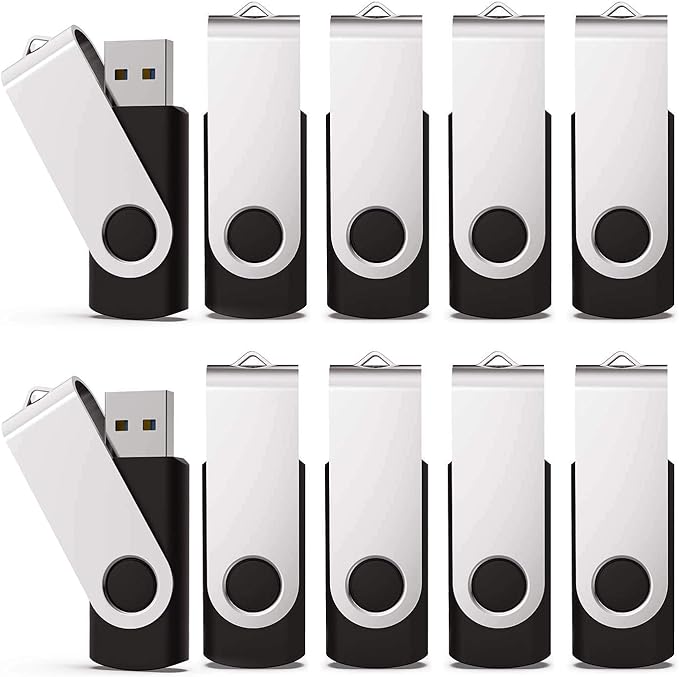 KEXIN 10 Pack 4GB Flash Drive Thumb Drive 4G USB Drive Memory Stick with LED Indicator, USB 2.0 Black