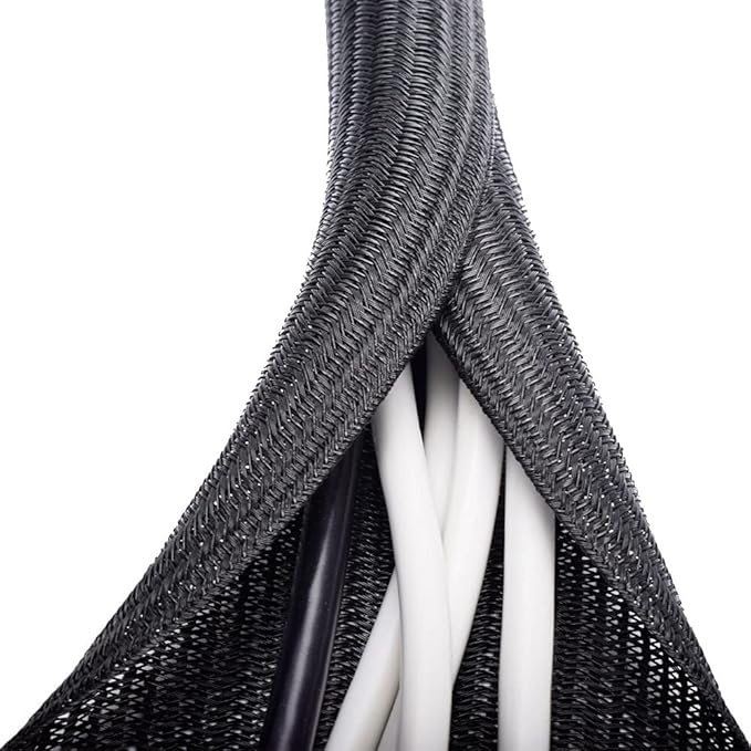 20ft 1/4 inch White Cable Sleeve
