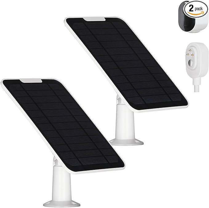 Solar Panel Charger Compatible with Arlo Pro 3/Pro 4/Pro 5S/Ultra/Ultra 2/Go 2 Continuous Power Supply IP65 Weatherproof with 9.8ft Charging Cable and Adjustable Wall Mount 4 Pack