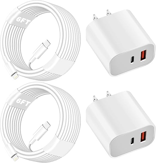 Dual Port A/C Charger for iPhone 17 16 15,Type C Charger Fast Charging Block,2Pack Quick USB C Wall Chargers Adapter,10FT USB C Charging Cable for iPhone 17/17 Pro Max/17 Air/16 Pro/16e/15 Plus/15 Pro
