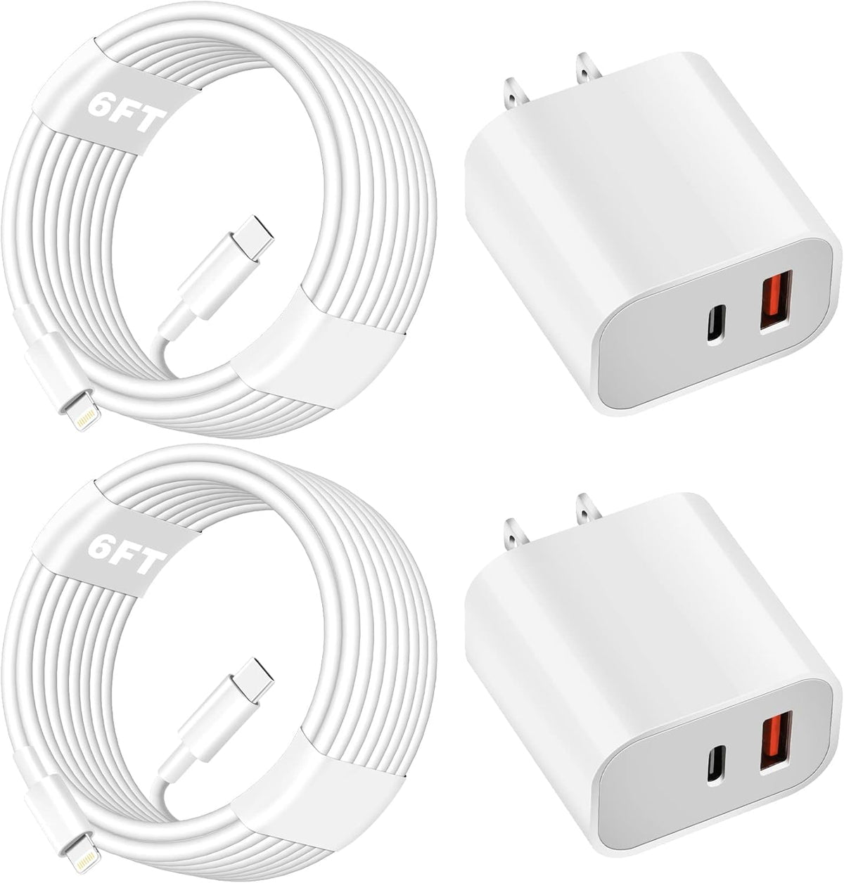 USB C Charger for iPhone 15,4-Port Fast iPhone 15 Wall Charger Block,2Pack 40W Multiport Quick USB C Wall Charger Plug Adapter,10FT USB C to C Cable for iPhone 15/15 Pro/15 ProMax/15 Plus,iPad Pro/Air