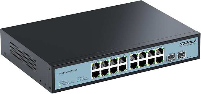 SODOLA 2.5Gb Switch Unmanaged, 5 x 2.5G Base-T Ports, 1x 10G SFP+