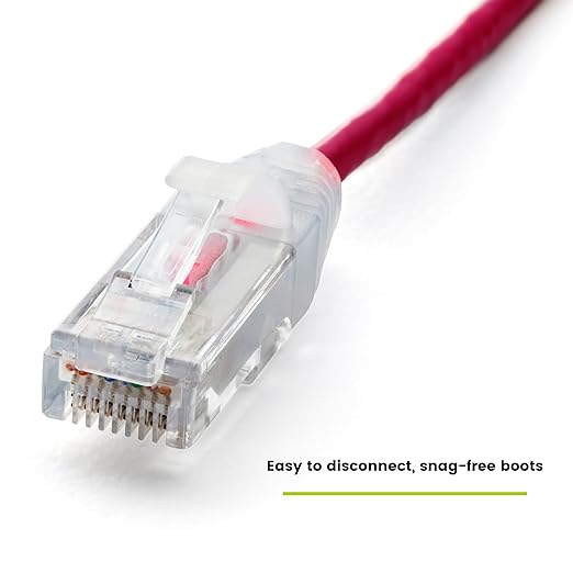TRUECABLE Cat6 Component Rated Patch Cable, Unshielded (U/UTP), 14ft, Red, 28AWG Solid Copper, Snagless 10G High-Speed Ethernet Cable, PoE++ 4PPoE 100W, UL Listed, RoHS-3, 1 Pack