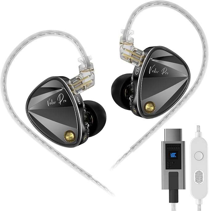 KZ Vader Pro in-Ear Monitors Gaming Earbuds, Triple Dynamic Driver IEM with 4 Tuning Switches, Clarity in All Frequency Stereo Sound Comfortable Noise Isolating Earphones for Stage and Studio (NMic)