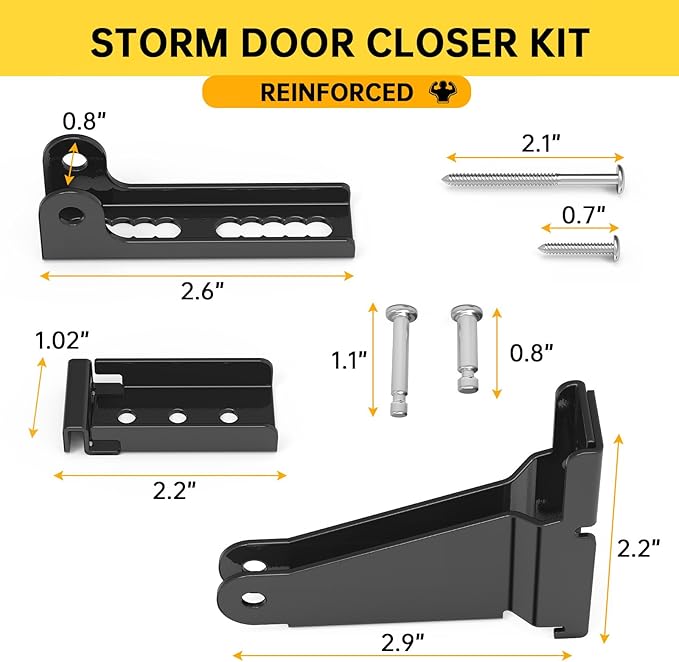 Thickened Storm Door Closer Bracket,Repair Jamb Bracket Compatible with Andersen,Durable Screen Door Closer Replacement Parts Kits with Emco/Larson/Pella, Protecting Doors from Damage from Winds