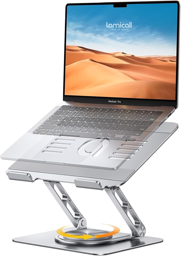 Lamicall Adjustable Laptop Stand for Desk 360° Rotating Base for 10-17.3''