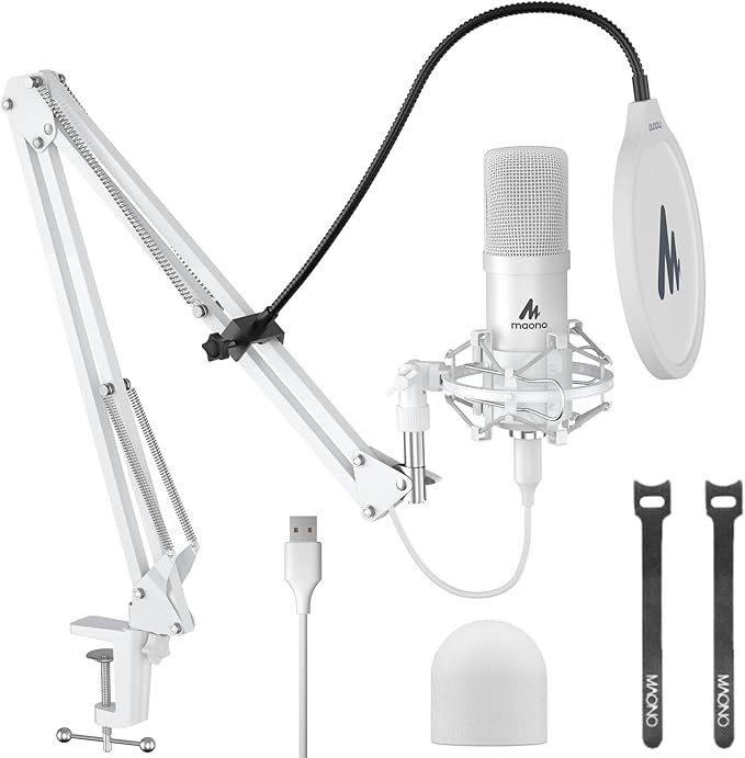 MAONO A04 USB Microphone, 192kHz/24Bit Condenser Mic Kit for PC Podcast