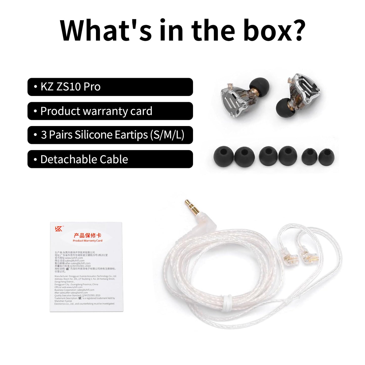 KZ ZS10 Pro IEM Headphone,KZ in Ear Monitor Earbuds, Stereo Sound Earbuds