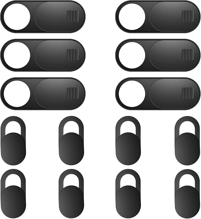 ZUCUCUC Laptop Camera Cover Slide, Camera Cover Slide, 8 Pack Ultra Thin Webcam Cover Slide for Laptop, Tablet, Desktop, Smartphone, Protect Your Privacy and Security(Black)