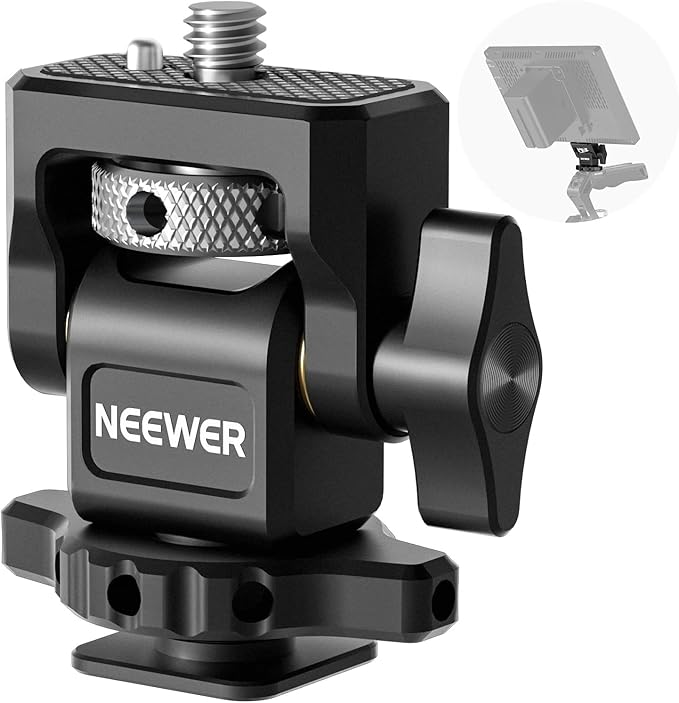 NEEWER Field Monitor Mount Monitor Holder with 1/4" Screw, 360° Swivel, 180° Tilt, Anti Twist Screw Compatible with Atomos Ninja 5" & 7" Camera Monitor Compatible with SmallRig Camera Cage
