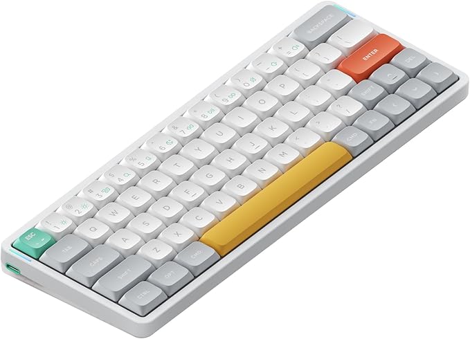 nuphy Air60 V2 Portable Wireless Keyboard 60% Low Profile Mechanical Keyboard Support QMK/VIA Compatible with Windows/mac OS/Linux Supports Bluetooth 5.1/2.4GHz/USB-C White - Gateron Brown Switch