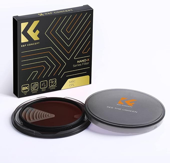 58mm Circular Polarizers Filter, K&F CONCEPT 58MM Circular Polarizer Filter HD 28 Layer Super Slim Multi-Coated CPL Lens Filter (Nano-X Series)