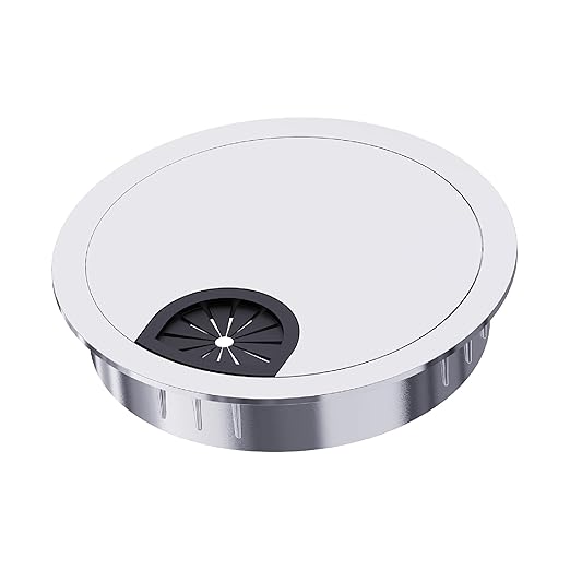 Skweawert Desk Grommet 2 Inch 50mm, Zinc Alloy Computer Desk Wire Hole Cover, Office Desktop Cord Cable Hole Metal Ring