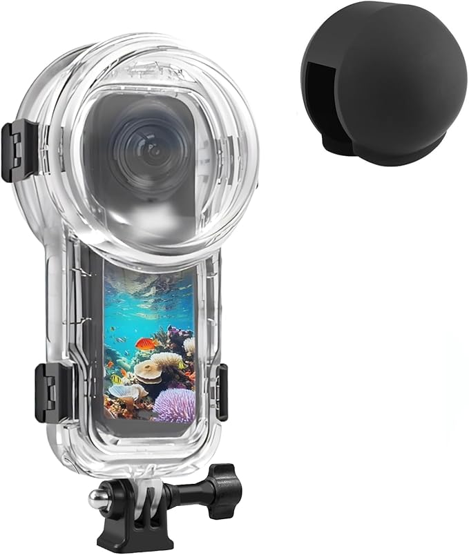 Invisible Dive Case for Insta360 X4, FotStdio Insta 360 X4 Waterproof Case 50m/164ft Underwater Diving Housing Cover Protective Sealed Shell Photography Housings Action Camera Accessories