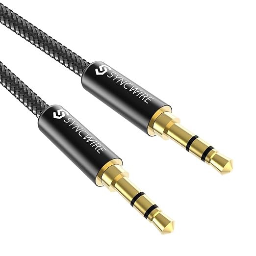 SYNCWIRE 3.5mm Aux Cable (9.8ft/3m) Hi-Fi Sound Nylon Braided Auxiliary Audio Cable Adapter Male to Male AUX Cord for Headphones, Car, Home Stereos, Speaker, iPhone, iPad, iPod