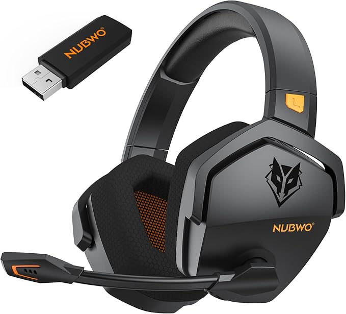 NUBWO Wireless Gaming Headset with Mic for Ps5 Ps4 PC, Zero Interference, 100-Hour Battery All-Day Play, 23ms Sync for Fortnite & Call of Duty/FPS Gamers, Triple Mode All Devices Compatible - Blue
