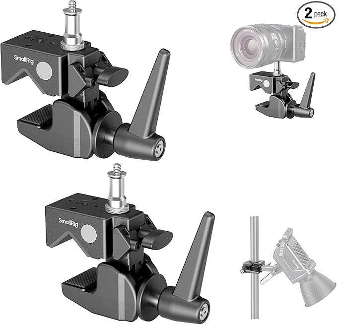 SMALLRIG Friction Magic Arm Camera Mount with Super Clamp and Platform, Overhead Camera Desk Mount Srand, Studio Space Saver, Heavy Duty Mount/Bracket for Lights, Cameras