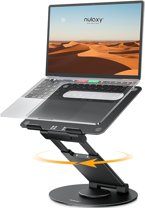 Nulaxy 18" Height Telescopic 360 Rotating Aluminum Laptop Stand Desk